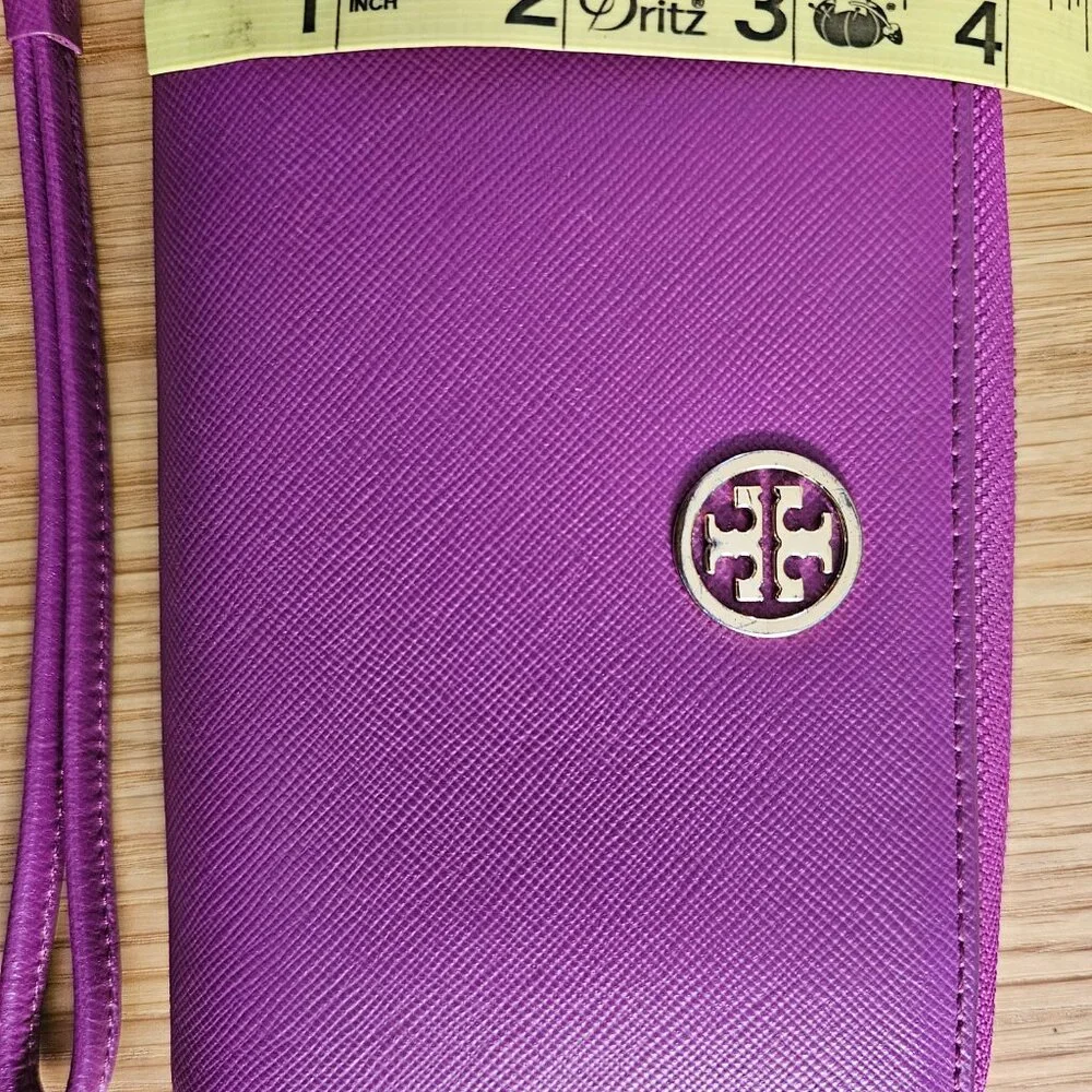 Tory Burch Purple Zip-Around Wristlet Wallet